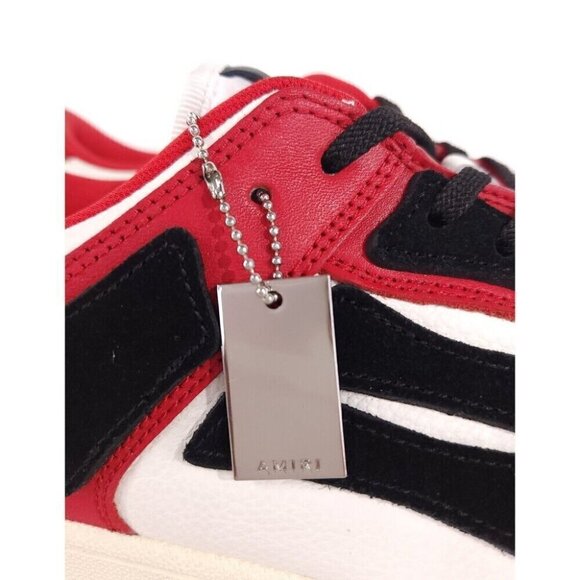 AMIRI Skel Skeleton Low-Top Leather Sneakers 48 US 15 Mens Black Red Defect New - Picture 5 of 16